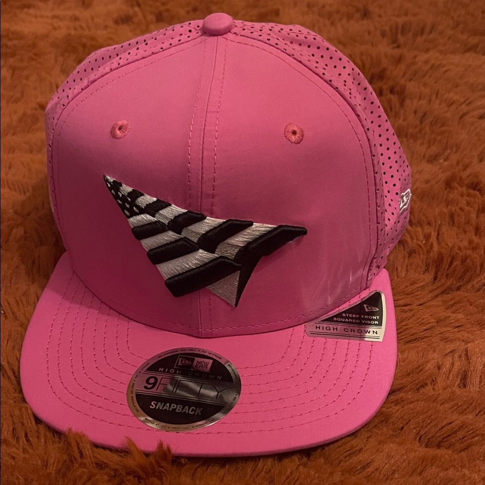 Pink Paper Plane Snapback Hat - Breathable High Crown